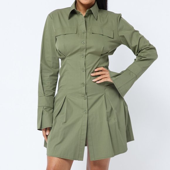 ROS Dresses & Skirts - [ROS][New] Shirts dress -S, Khaki